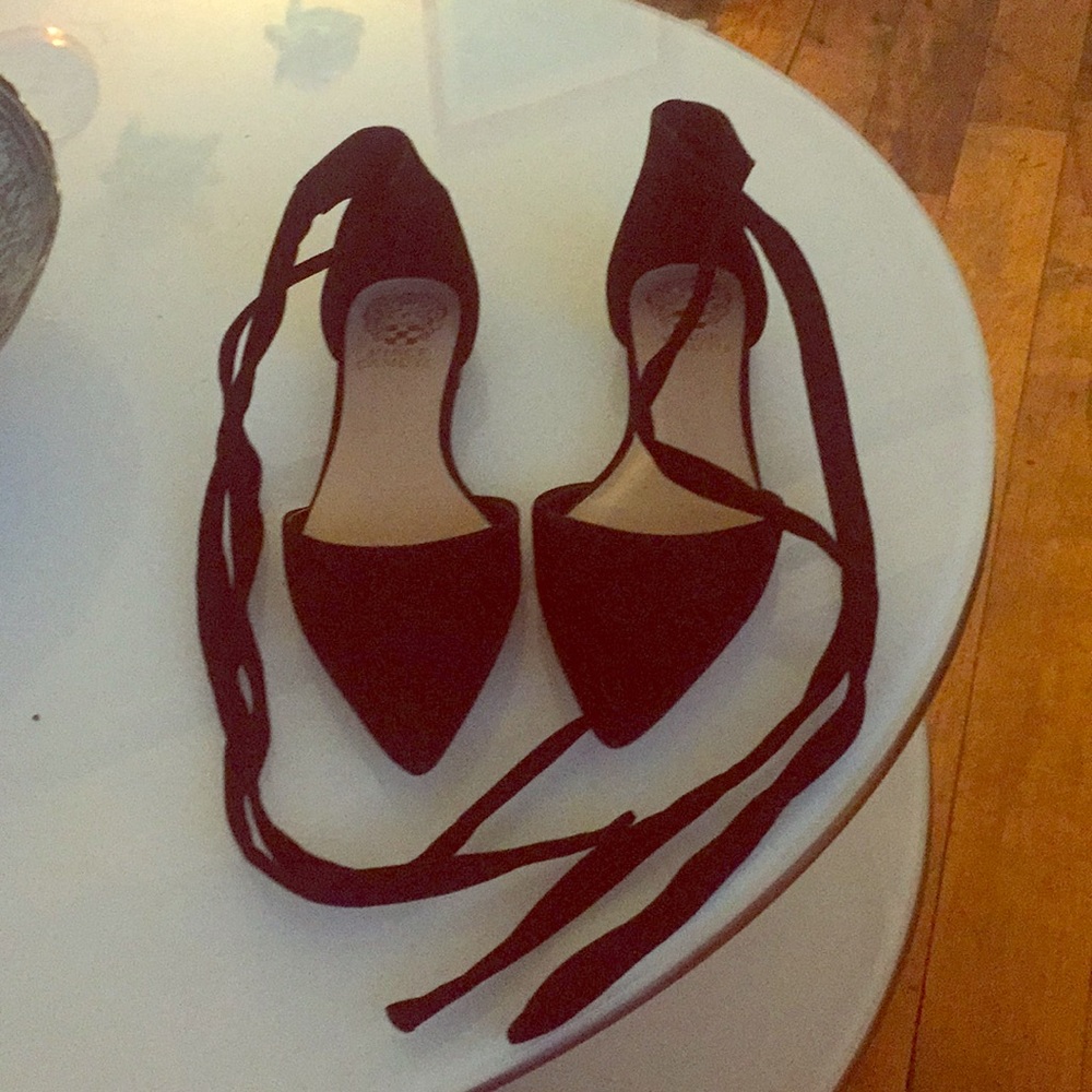 Never been worn black lace up flats